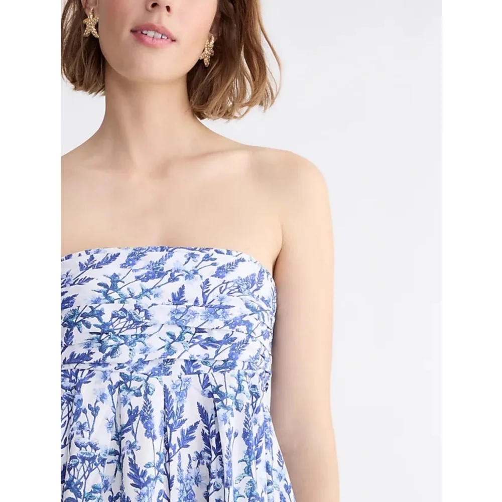 J.Crew Collection strapless bow-back maxi dress in meadow print - Picture 4 of 15